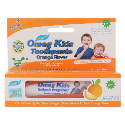 BayBee Instyle ยาสีฟันเด็ก โอเมกคิดส์, รส: ส้ม