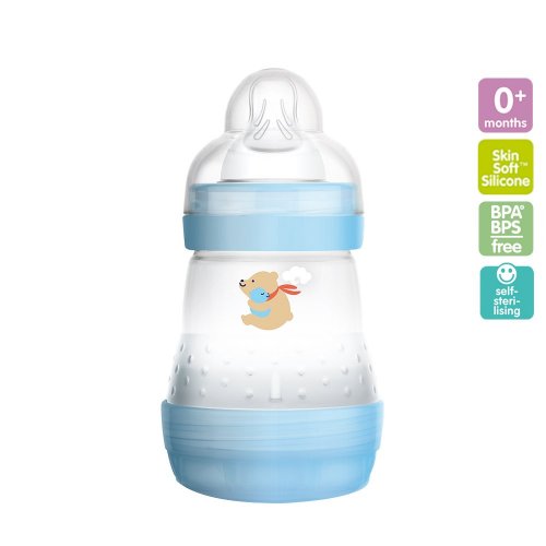 MAM ขวดนม BPAfree ป้องกันโคลิค 5.5 ออนซ์ (พร้อมจุก Size 1), สี: ฟ้า