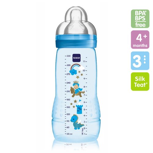 MAM ขวดนม BPA free 11 ออนซ์ (330ml), สี: ฟ้า