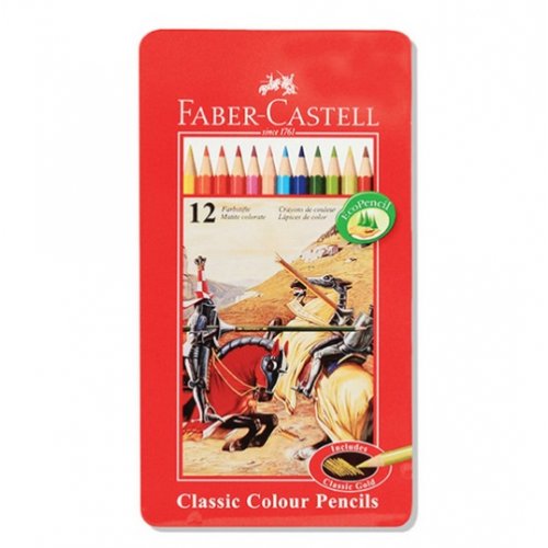 Faber-Castell สีไม้อัศวิน 12 สี กล่องเหล็ก