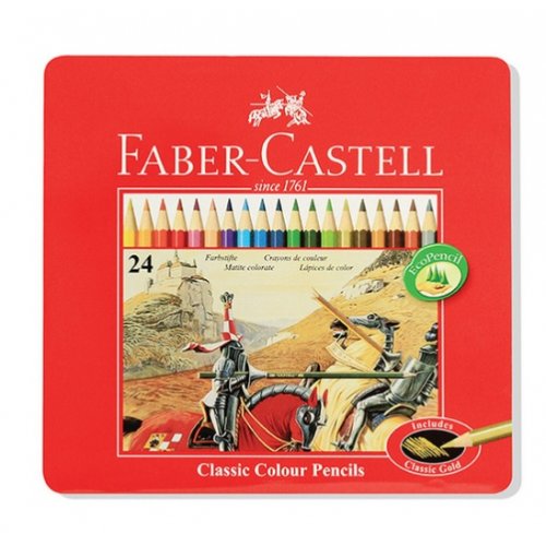 Faber-Castell สีไม้อัศวิน 24 สี กล่องเหล็ก