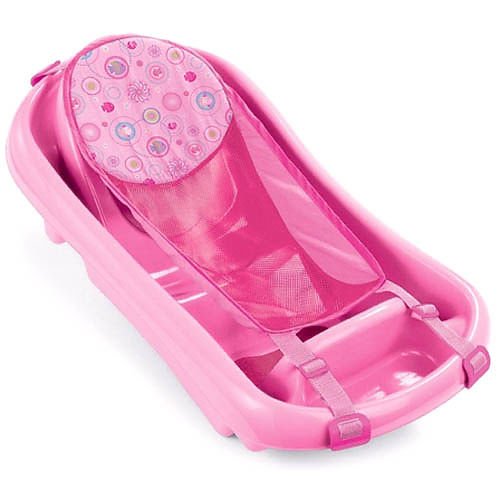 The First Years Sure Comfort Deluxe Newborn to Toddler Tub, สี: ชมพู