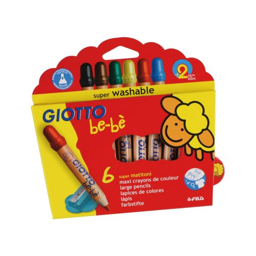Giotto Be-Be GIOTTO be-be Super Large Pencils (ดินสอสีไม้แท่งจัมโบ้) 6 สี