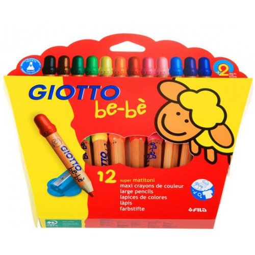 Giotto Be-Be GIOTTO be-be Super Large Pencils (ดินสอสีไม้แท่งจัมโบ้) 12 สี