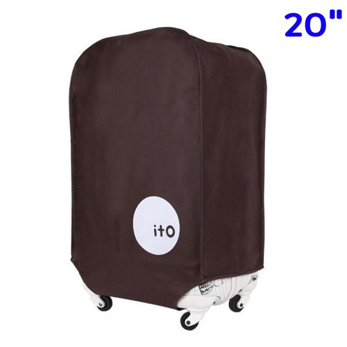 2home ผ้าคลุมกระเป๋าเดินทาง ป้องกันฝุ่นและรอยขีดข่วน สำหรับกระเป๋าเดินทาง ขนาด 20", สี: น้ำตาล
