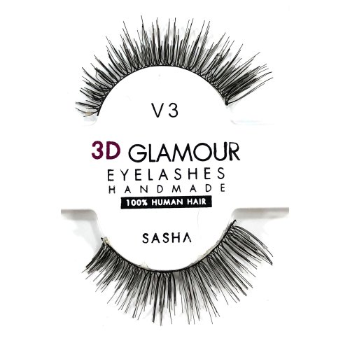 Sasha ขนตาปลอม 3D Glamour Handmade, แบบ: V3