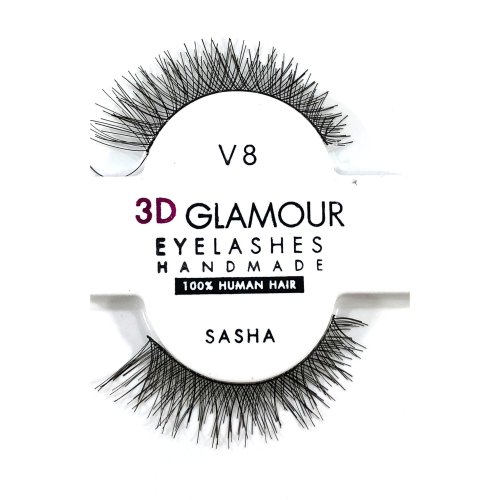 Sasha ขนตาปลอม 3D Glamour Handmade, แบบ: V8