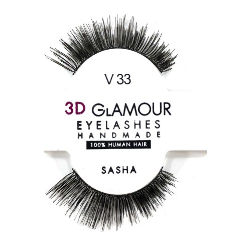 Sasha ขนตาปลอม 3D Glamour Handmade, แบบ: V33