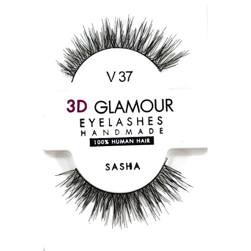 Sasha ขนตาปลอม 3D Glamour Handmade, แบบ: V37