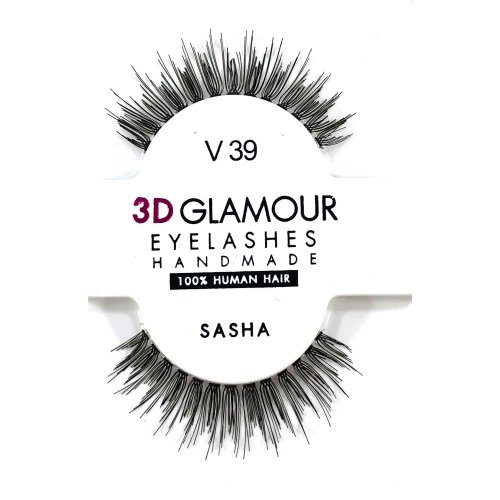 Sasha ขนตาปลอม 3D Glamour Handmade, แบบ: V39