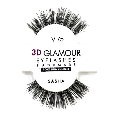Sasha ขนตาปลอม 3D Glamour Handmade, แบบ: V75