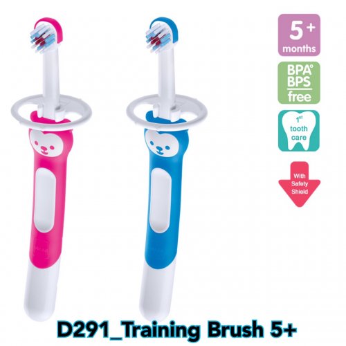 MAM MAM Training Brush แปรงสีฟันสำหรับเด็ก พร้อมที่กันแปรงลงคอ